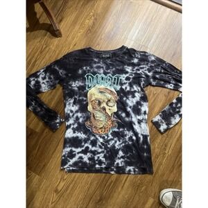 Dvnt Clothing T-Shirt Long Sleeve Men Medium Tie Dye Skull Print